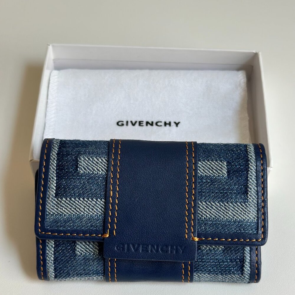 Givenchy Blue and Gray Key & Card Holder